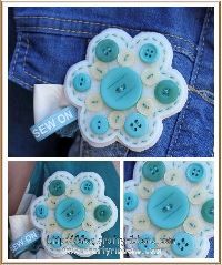 button flower brooch